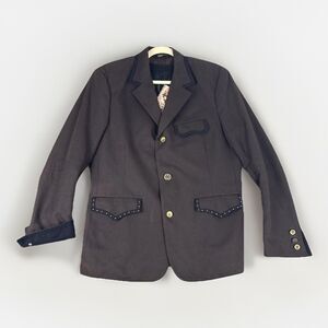 House of Howe Blazer English Country Studded Cross Cotton Jacket Mens Size 42